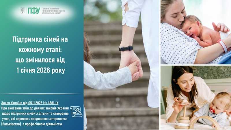 Підтримка сімей на кожному етапі: що змінилось від 1 січня 2026 року