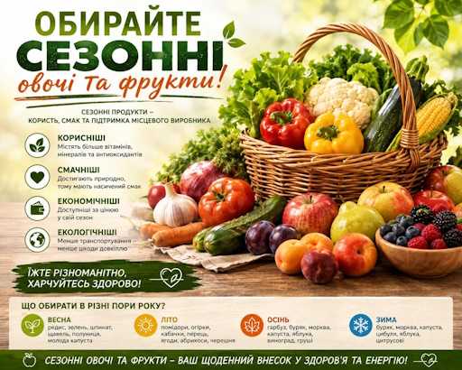 Свіжіші, дешевші, корисніші: чому варто обирати сезонні овочі та фрукти?