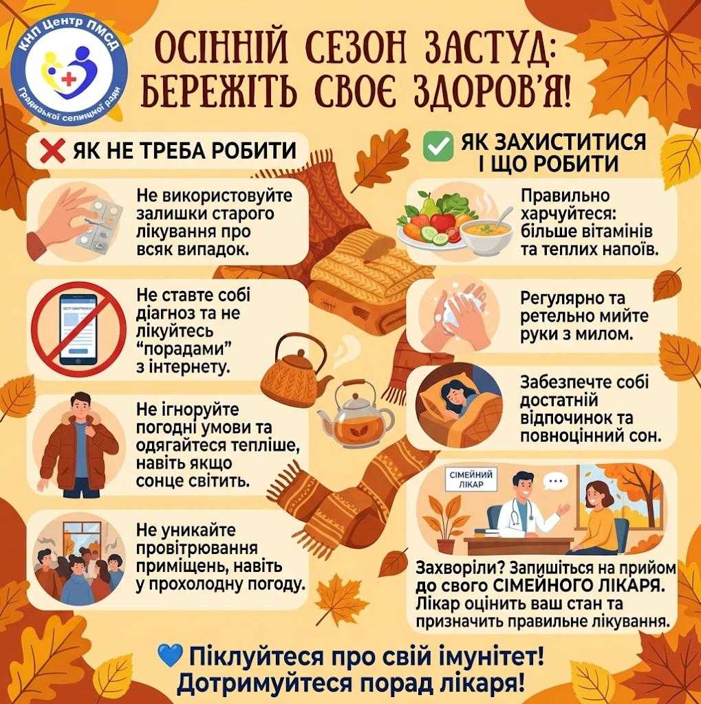 ОСІННІЙ СЕЗОН ЗАСТУД: ЯК ПІДГОТУВАТИСЯ?